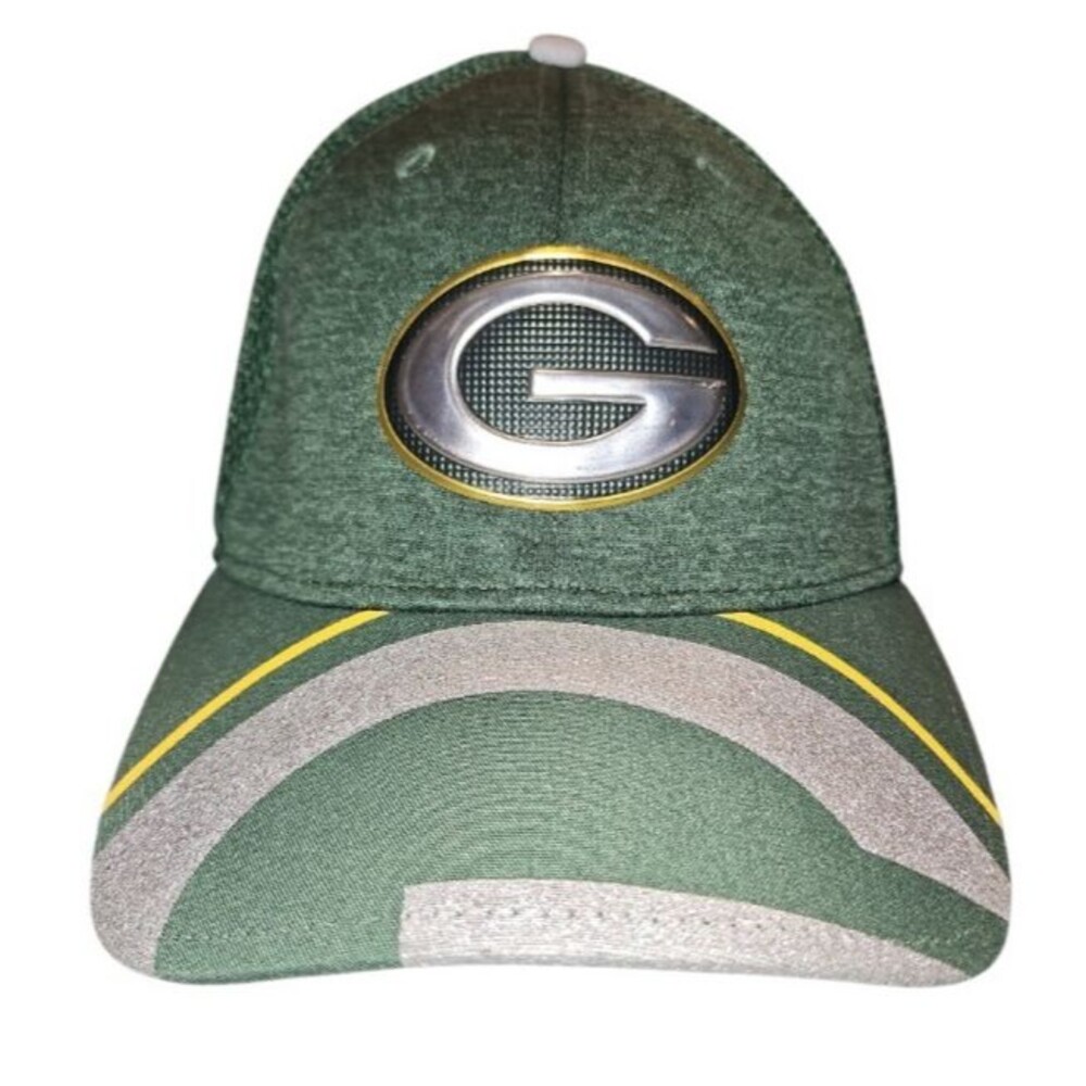 Green Bay Packers New Era 39THIRTY Hat M/L Green Mesh Metallic Logo NFL